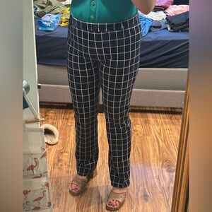 Betabrand navy and white Plaid Pants XL